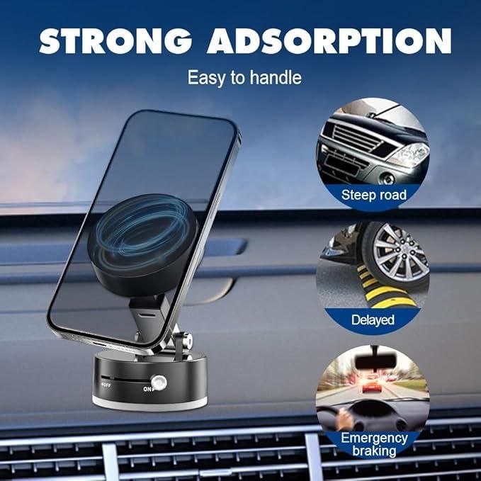 Vacuum Magnetic Suction Phone Holder (All iPhones, Android & GPS Devices and Cases Compatible)