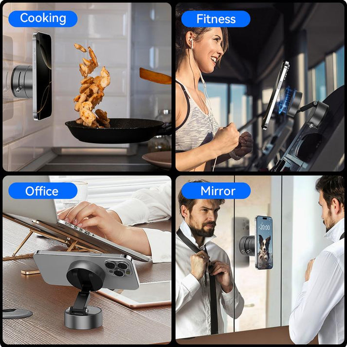 Vacuum Magnetic Suction Phone Holder (All iPhones, Android & GPS Devices and Cases Compatible)