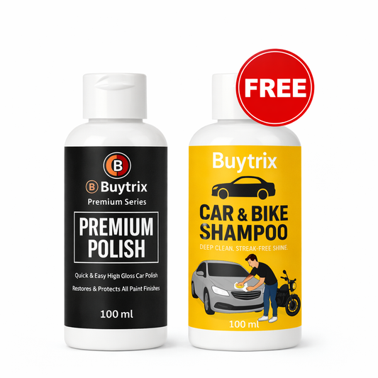 Buytrix™ Plastic Parts Refurbish Agent + FREE Car & Bike Shampoo | Restores Faded Plastic, Long-Lasting Shine