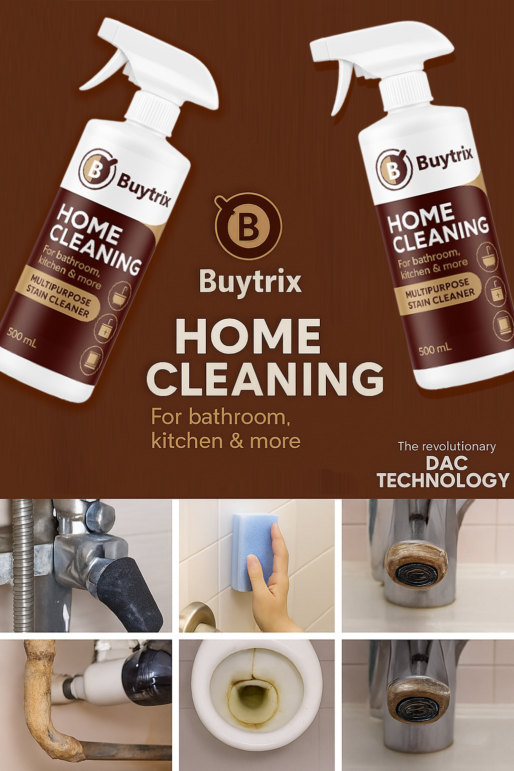 Buytrix Multipurpose Stain Cleaner (Buy 1 Get 1 Free) 500 ml Each